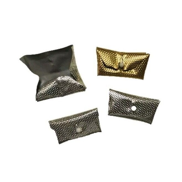 Vintage Fashion Doll Barbie 80s/90s Lot 4- 1 Gold & 3 Silver Dimple Purses Bags - Picture 1 of 3